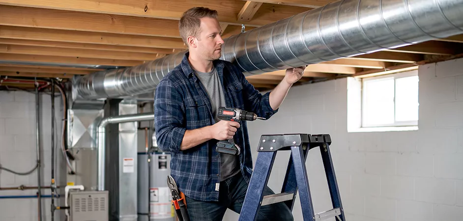Exposed Spiral Ductwork in Longview